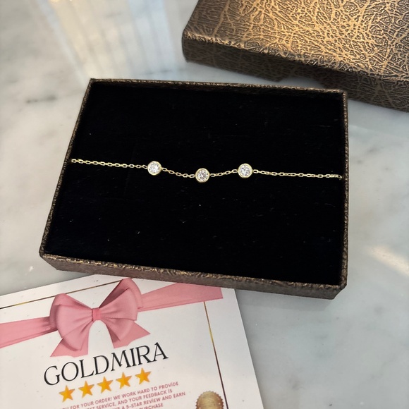14k and lab diamond bracelet - Picture 1 of 9